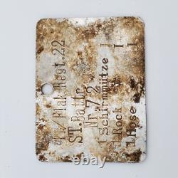 WW2 German Luftwaffe Flak Regt 22 Effects Tag Nr72 Doberitz Aluminum Original