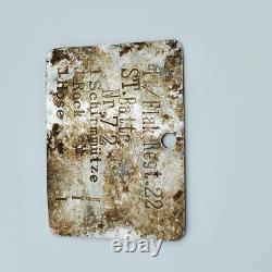 WW2 German Luftwaffe Flak Regt 22 Effects Tag Nr72 Doberitz Aluminum Original