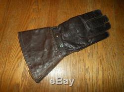 WW2 German Luftwaffe Fliegerhandschuhe Leder Leather Pilot Gloves #2 V. NICE