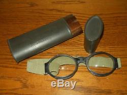 WW2 German Luftwaffe Nitsche u. Gunther SPLINTER PROOF PILOT GOGGLES MINT