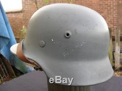 WW2 German M40 Luftwaffe DD Helmet SE62 1496 With Original Liner & Chin Strap