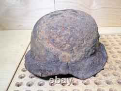 WW2 German M42 Helmet Relic Courland Pocket Uncleaned Paint Remains #147