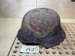 WW2 German M42 Helmet Relic Courland Pocket Uncleaned Paint Remains #147