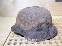 WW2 German M42 Helmet Relic Courland Pocket Uncleaned Paint Remains #147