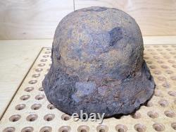 WW2 German M42 Helmet Relic Courland Pocket Uncleaned Paint Remains #147