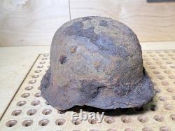 WW2 German M42 Helmet Relic Courland Pocket Uncleaned Paint Remains #147