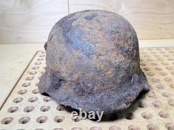 WW2 German M42 Helmet Relic Courland Pocket Uncleaned Paint Remains #147