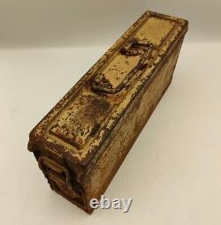 WW2 German MG34 MG42 Metal Tan Ammo Box Wehrmacht LW Original Relic Barn find