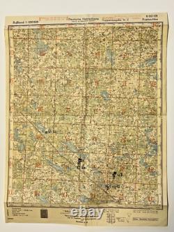 WW2 German Map Captured By US Intelligence Division April 1945 Russia Sector