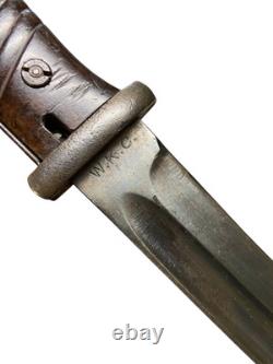 WW2 German Mauser 98k Bayonet W. K. C. Bayonet & Scabbard Dated 1938