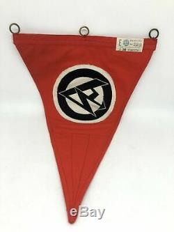 WW2 German Militaria Original SA Pennant with RZM Tag WWII Flag Banner