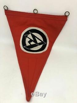 WW2 German Militaria Original SA Pennant with RZM Tag WWII Flag Banner