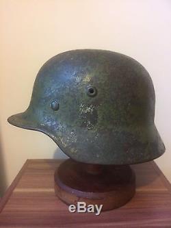 WW2 German Original Helmet Green Camo