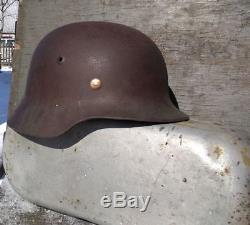 WW2 German Original Helmet M-35 NS62 In excellent condition with liner