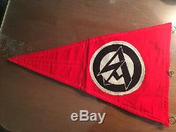 WW2 German Original SA Pennant with RZM Tag WWII Flag Banner