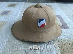 WW2 German Pith Helmet WWII DAK Afrika Corps Sun Hat Cap Original Field Gear