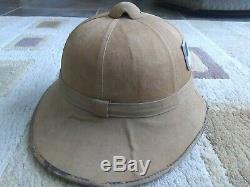 WW2 German Pith Helmet WWII DAK Afrika Corps Sun Hat Cap Original Field Gear