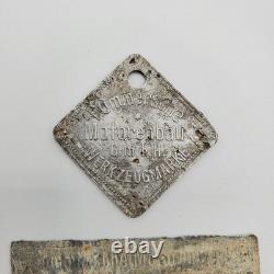 WW2 German Pommersche Motorenwerke Werkzeugmarke & Inventar Tags Junkers PoMo