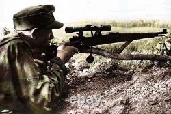 WW2 German SS 1st Panzer Div Gerard Sniper Sope with ZF39 Leather Case & Caps