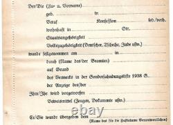 WW2 German Secret Police small printed Ticket arrest paperwork blank Original