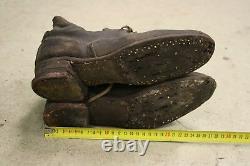 WW2 German Soldiers Original Marching Boots Iron Lowboots Leather Foot Jackboot