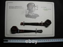 WW2 German Wehrmacht Heer smoking pipes X2 & card VERY RARE