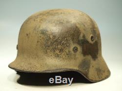 WW2 German camo helmet M40 Wehrmacht Camouflage 3 tone Normandy camo ORIGINAL
