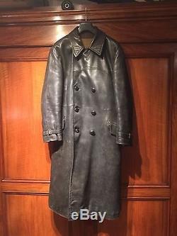 WW2 German original GESTAPO Knebl & Ditrich Great Coat leather XXElite Wehrmacht