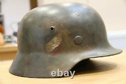 WW2 German original M35 Double decal Normandy camouflaged Helmet