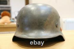 WW2 German original M35 Double decal Normandy camouflaged Helmet