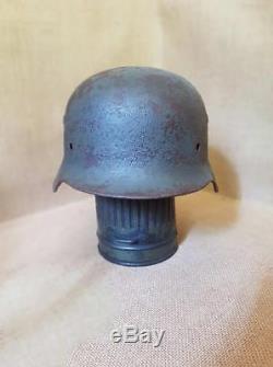 WW2 German original M35 double decal helmet. NS66
