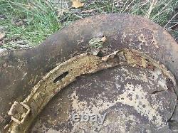 WW2 German original battledamaged helmet M42. CKL64