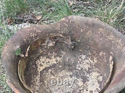 WW2 German original battledamaged helmet M42. CKL64