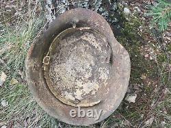 WW2 German original battledamaged helmet M42. CKL64