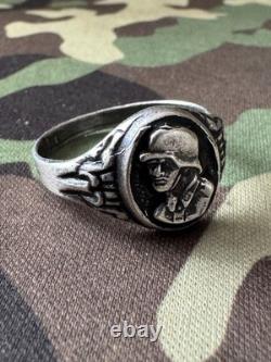 WW2. German silver ring. WW2
