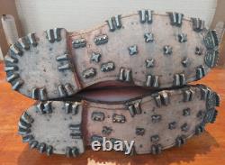 WW2/II Vintage Original German Swedish Mountain Soldiers Leather Boots Hobnails