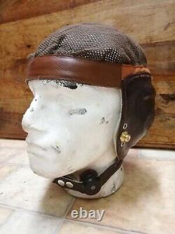 WW2 Luftwaffe Lkp N 101 Flying Helmet / Throat Mic Reproduction german pilot raf