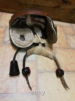 WW2 Luftwaffe Lkp N 101 Flying Helmet / Throat Mic Reproduction german pilot raf