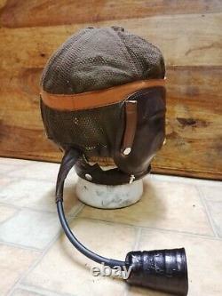 WW2 Luftwaffe Lkp N 101 Flying Helmet / Throat Mic Reproduction german pilot raf