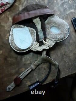 WW2 Luftwaffe Lkp N 101 Flying Helmet / Throat Mic Reproduction german pilot raf