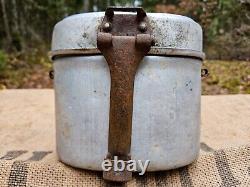 WW2 ORIGINAL GERMAN ALUMINIUM M44 1945 ERSATZ MESS-KIT BARN FIND from KURLAND