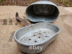 WW2 ORIGINAL GERMAN ALUMINIUM M44 1945 ERSATZ MESS-KIT BARN FIND from KURLAND