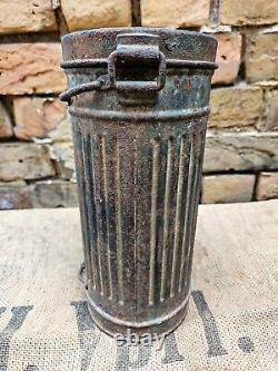 WW2 ORIGINAL GERMAN GAS MASK CANISTER CAN BARN FIND from KURLAND