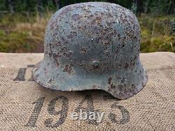 WW2 ORIGINAL GERMAN GERMAN M42 HELMET UNTOUCHED BATTLEFIELD RELIC from KURLAND