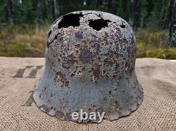 WW2 ORIGINAL GERMAN GERMAN M42 HELMET UNTOUCHED BATTLEFIELD RELIC from KURLAND