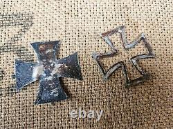 WW2 ORIGINAL GERMAN IRON CROSS EKI FRAME RELIC of 18. Armee from KURLAND