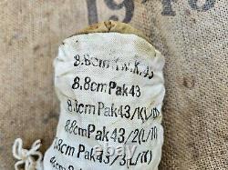 WW2 ORIGINAL GERMAN KING TIGER TANK 8.8cm KwK43 POWDER BAG RELIC from KURLAND