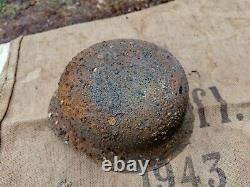 WW2 ORIGINAL GERMAN M42 HELMET RELIC of SS-NORDLAND from KURLAND