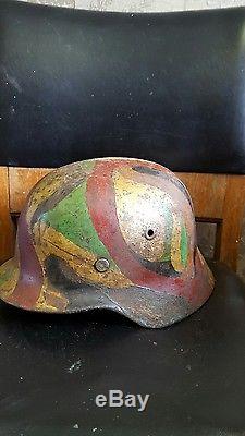 Ww2 Original German Normandy Camo M1940 Helmet