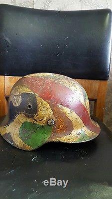 Ww2 Original German Normandy Camo M1940 Helmet